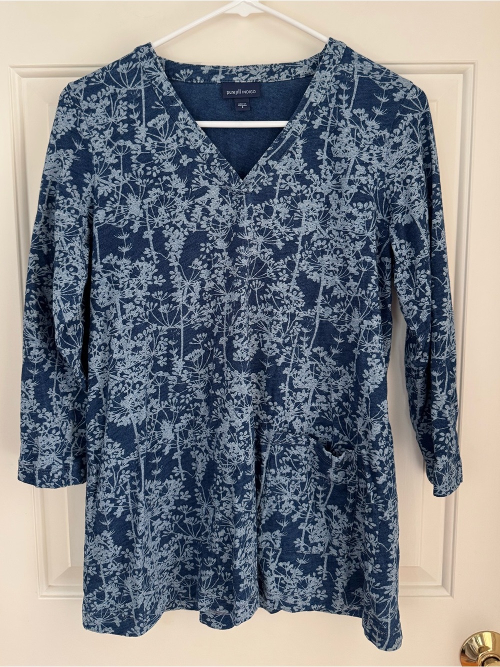 Pure Jill Indigo Floral Top
